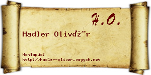 Hadler Olivér névjegykártya